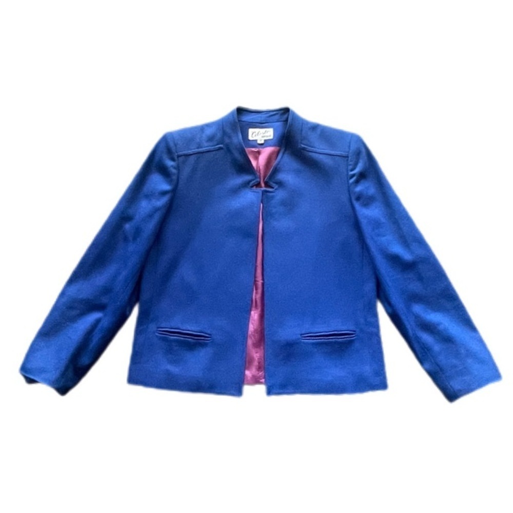 Vintage Celeste Sport Blue Open Blazer 100% Wool Women’s 8 - Picture 3 of 12